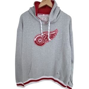 Detroit Red Wings Hoodie Mens Large Gray NHL Pullover Sweatshirt